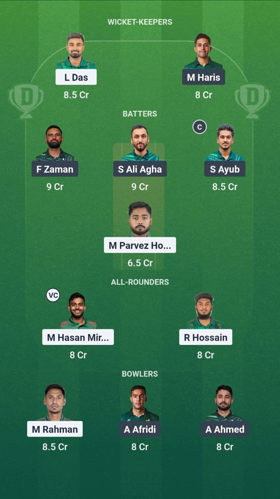Pakistan vs Bangladesh Dream11